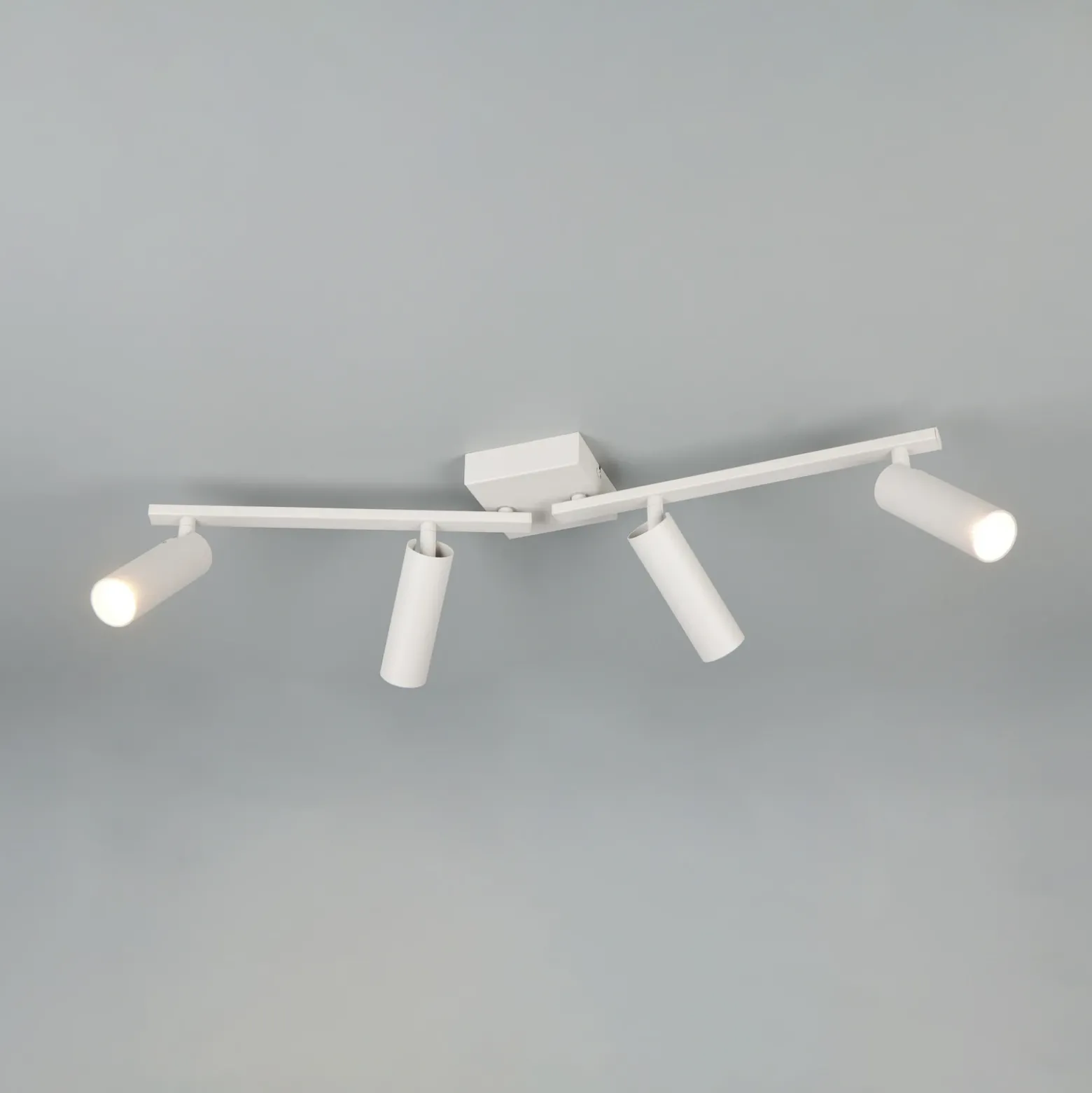 Downlight Dara, longitud 66 cm, gris, metal, 4 luces.