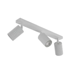 Downlight de carbono, blanco, longitud 45 cm, aluminio, 3 luces.