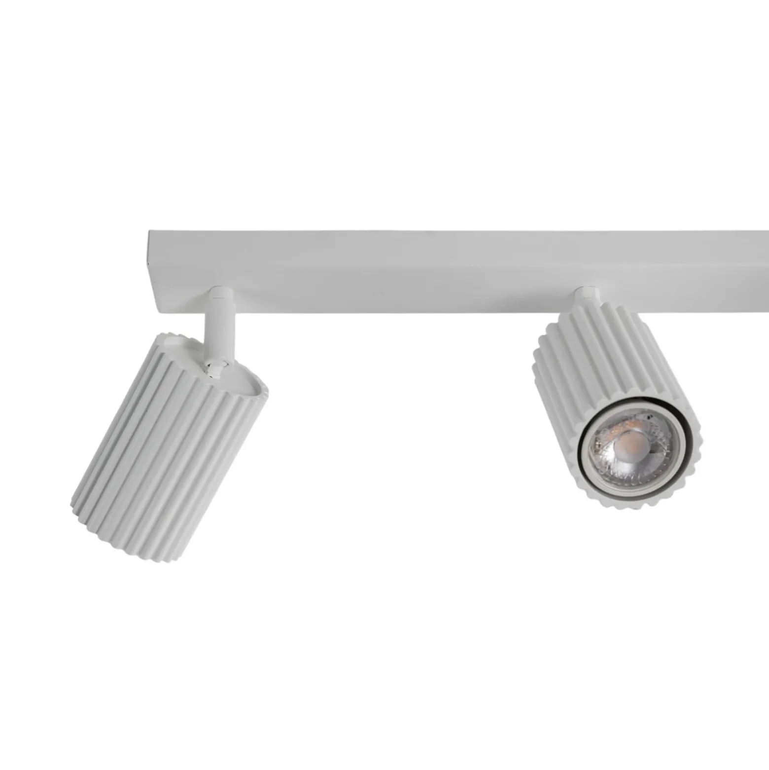 Downlight de carbono, blanco, longitud 45 cm, aluminio, 3 luces.