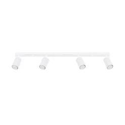 Downlight de carbono, blanco, longitud 81 cm, aluminio, 4 luces.