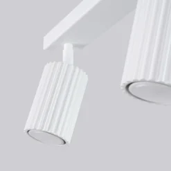 Downlight de carbono, blanco, longitud 81 cm, aluminio, 4 luces.
