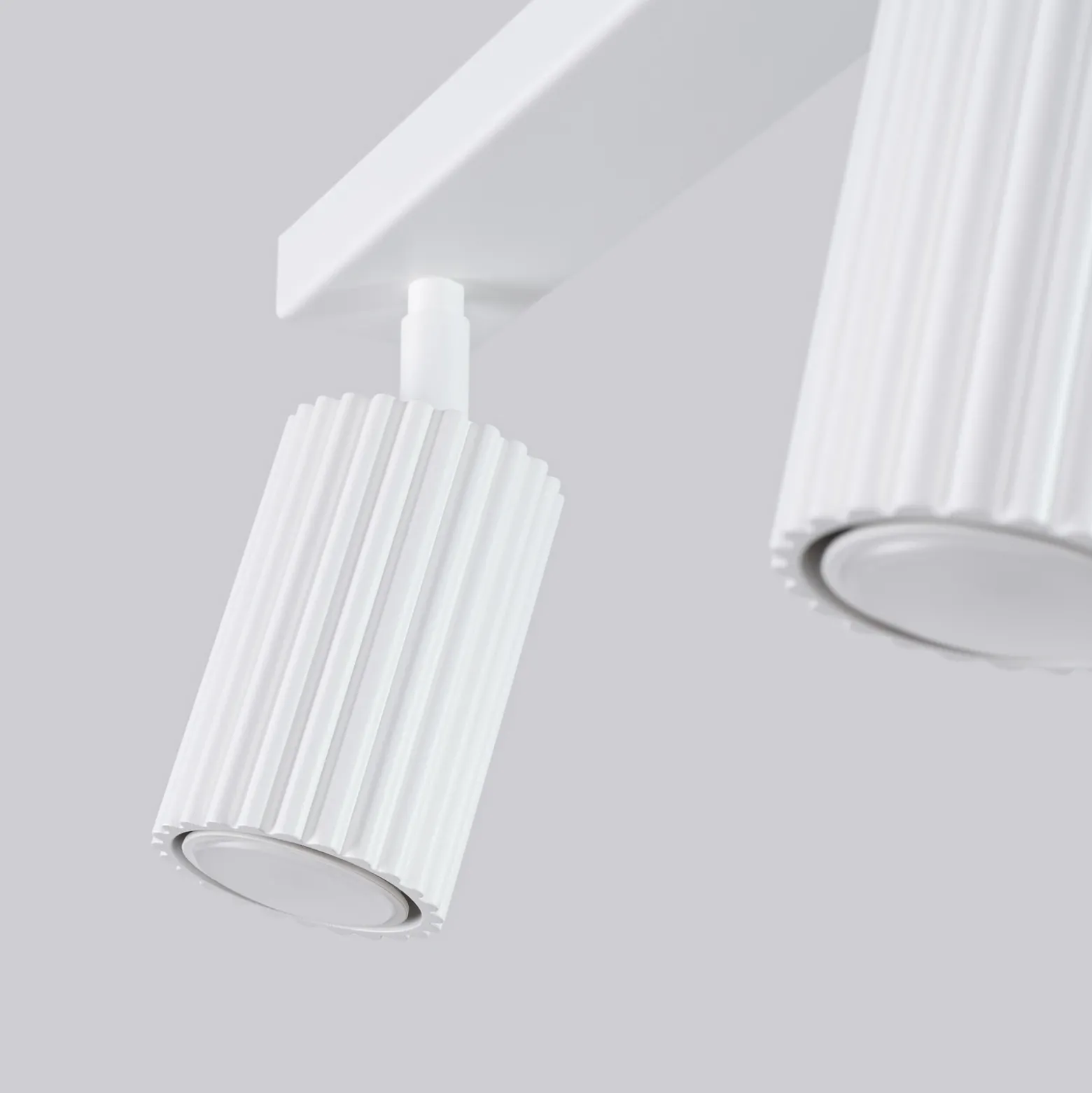 Downlight de carbono, blanco, longitud 81 cm, aluminio, 4 luces.