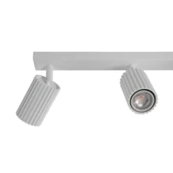 Downlight de carbono, blanco, longitud 45 cm, aluminio, 3 luces.