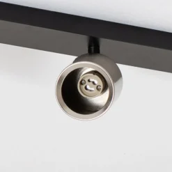 Downlight Demia, negro/níquel, 66 cm de largo, GU10