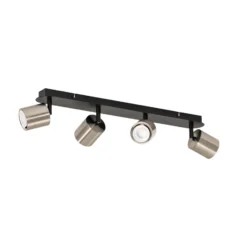 Downlight Demia, negro/níquel, 66 cm de largo, GU10