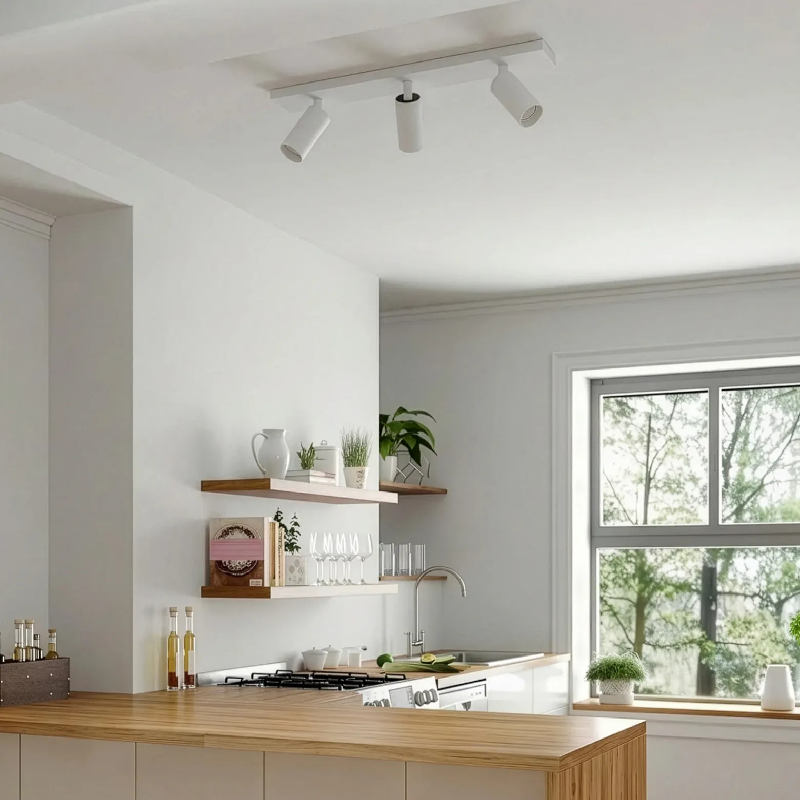 Downlight de techo Arcchio Brinja Slim, blanco, 3 luces, GU10 MR11