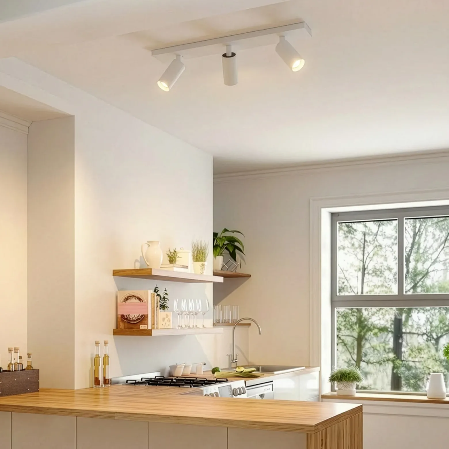 Downlight de techo Arcchio Brinja Slim, blanco, 3 luces, GU10 MR11
