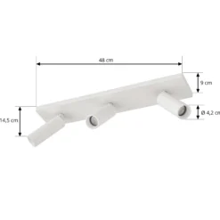 Downlight de techo Arcchio Brinja Slim, blanco, 3 luces, GU10 MR11
