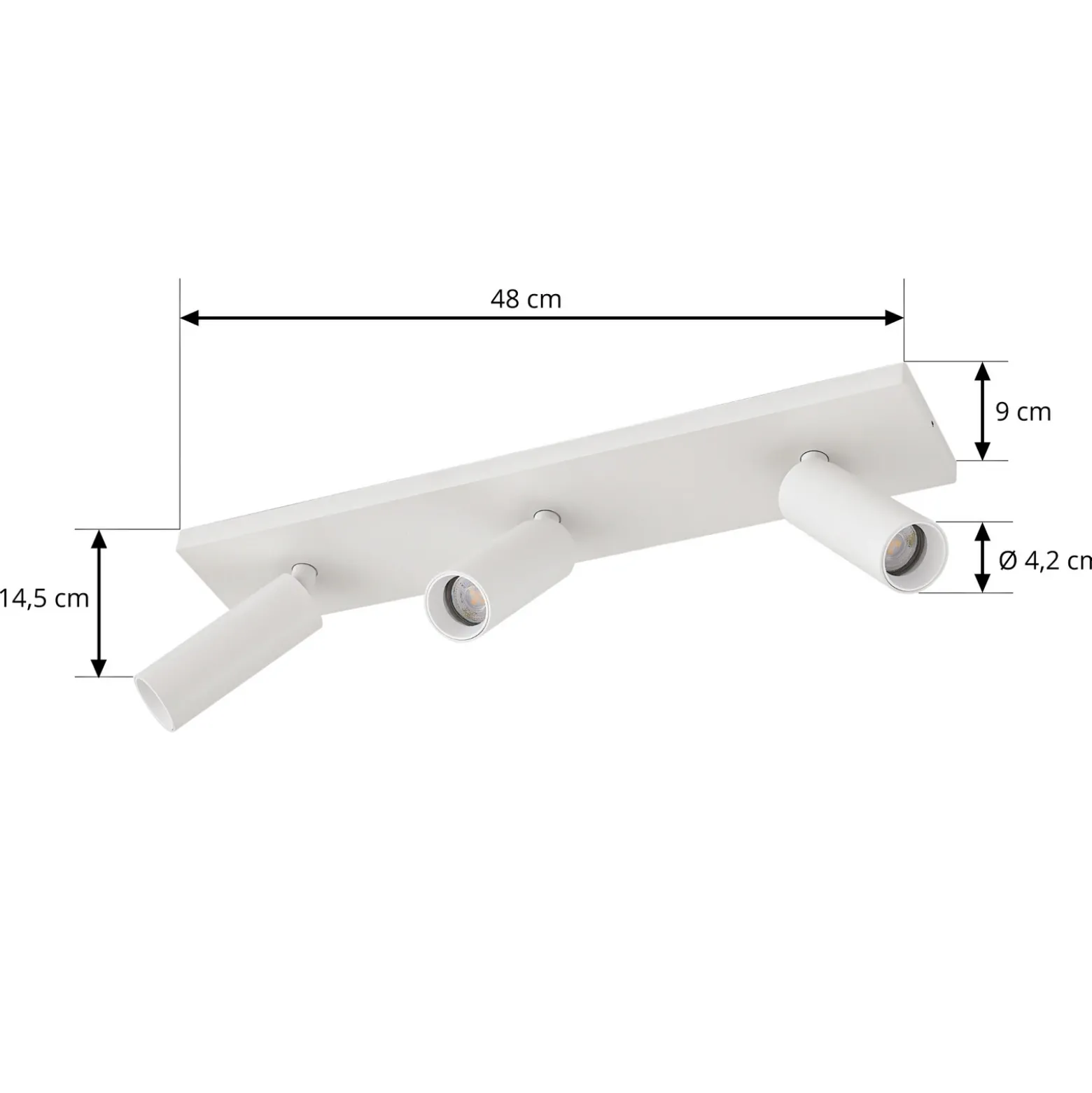 Downlight de techo Arcchio Brinja Slim, blanco, 3 luces, GU10 MR11