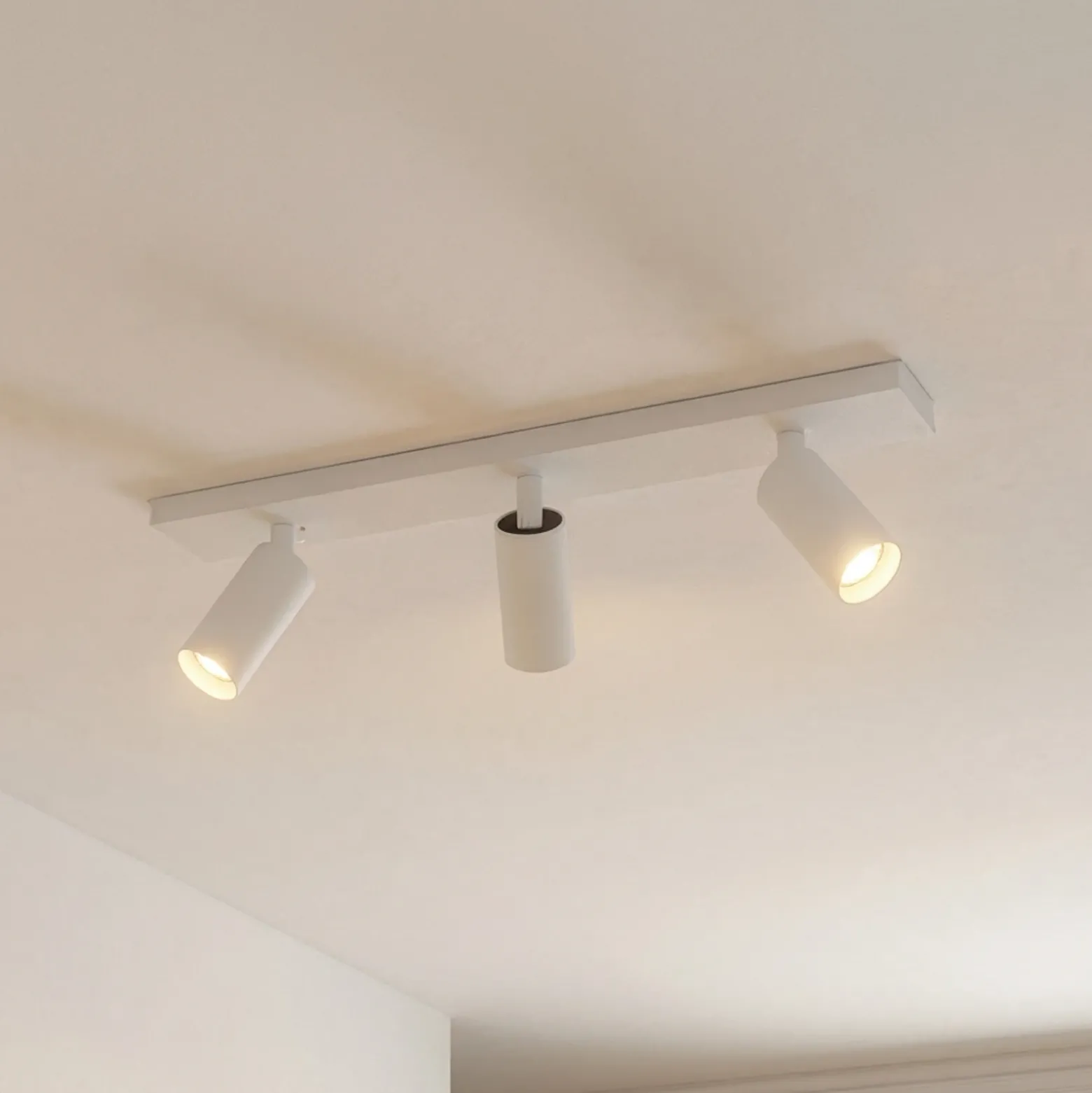 Downlight de techo Arcchio Brinja Slim, blanco, 3 luces, GU10 MR11