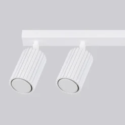 Downlight de techo carbono, blanco, longitud 117 cm, aluminio, 6 luces.