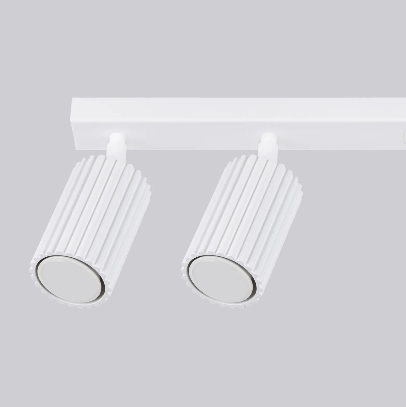Downlight de techo carbono, blanco, longitud 117 cm, aluminio, 6 luces.