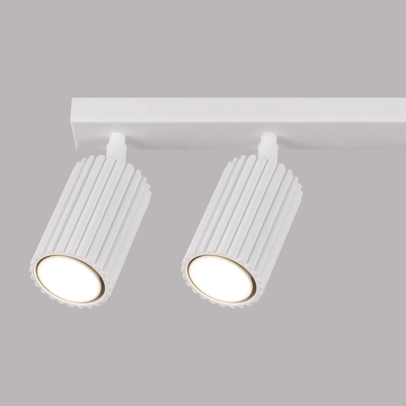 Downlight de techo carbono, blanco, longitud 117 cm, aluminio, 6 luces.
