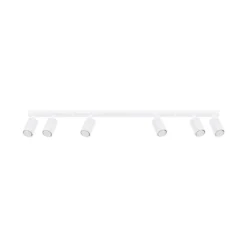 Downlight de techo carbono, blanco, longitud 117 cm, aluminio, 6 luces.