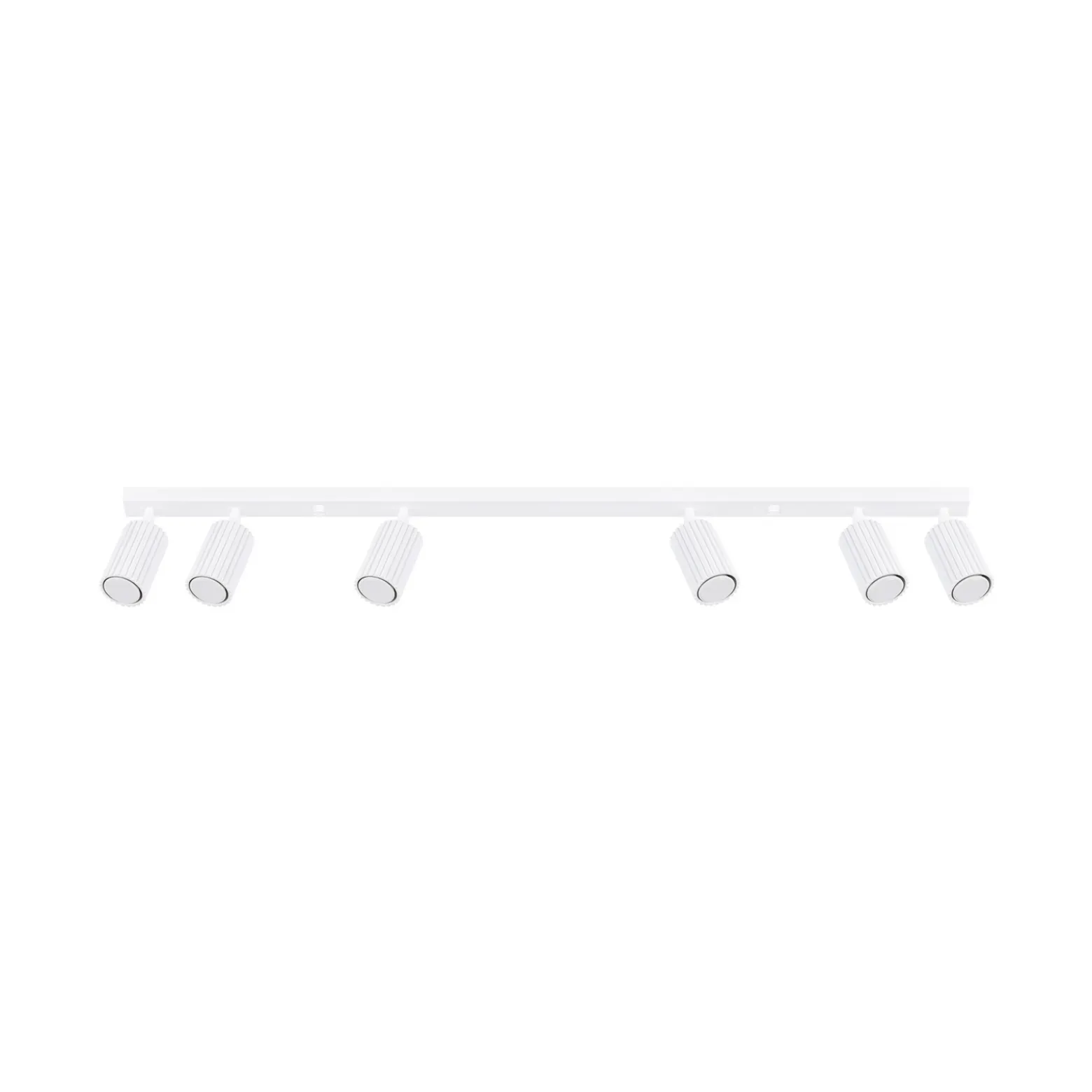 Downlight de techo carbono, blanco, longitud 117 cm, aluminio, 6 luces.