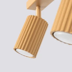 Downlight de techo carbono, dorado, longitud 117 cm, aluminio, 6 luces.