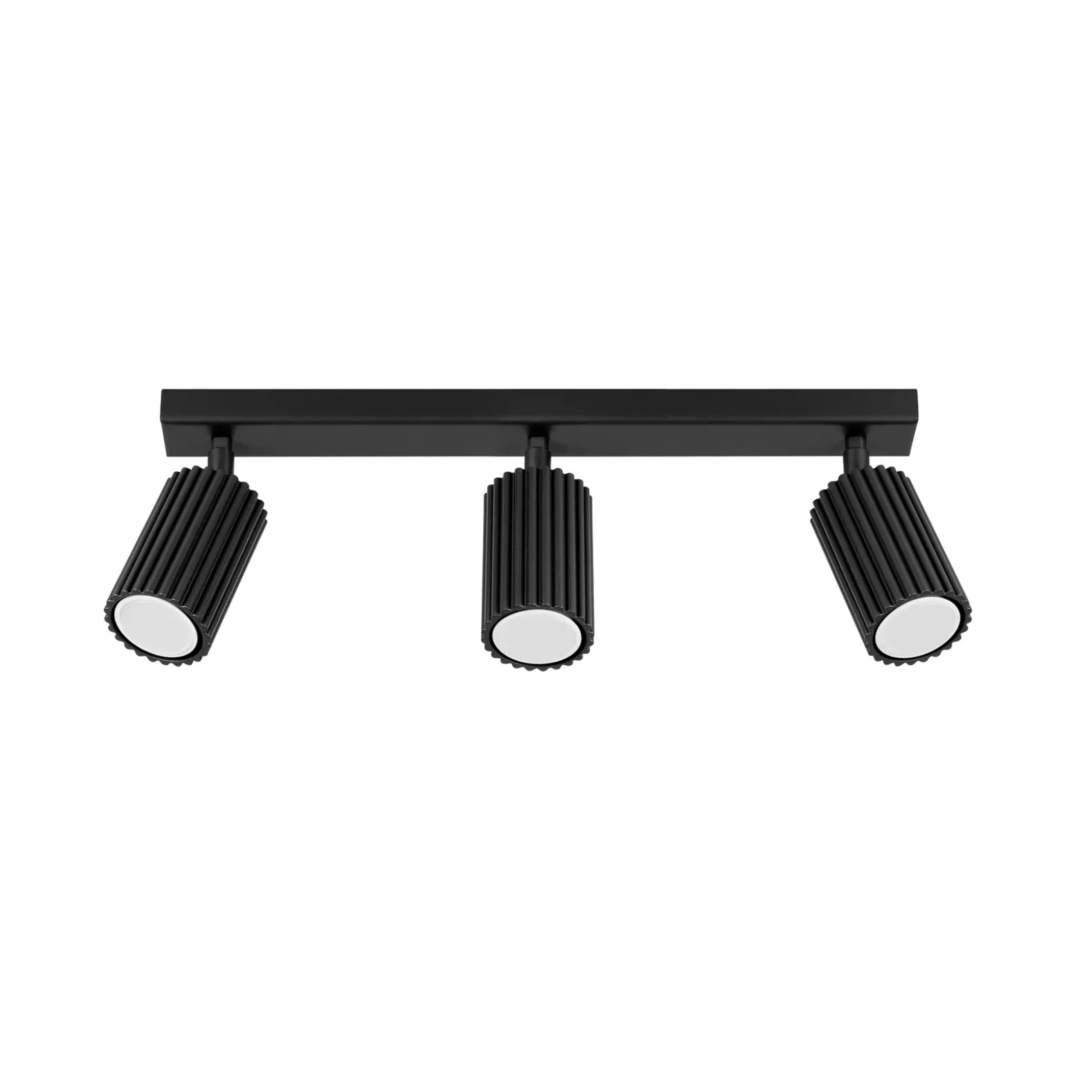 Downlight de techo carbono, negro, longitud 45 cm, aluminio, 3 luces.