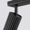 Downlight de techo carbono, negro, longitud 117 cm, aluminio, 6 luces.