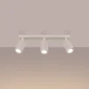 Downlight de techo de carbono, beige, longitud 45 cm, aluminio, 3 luces.