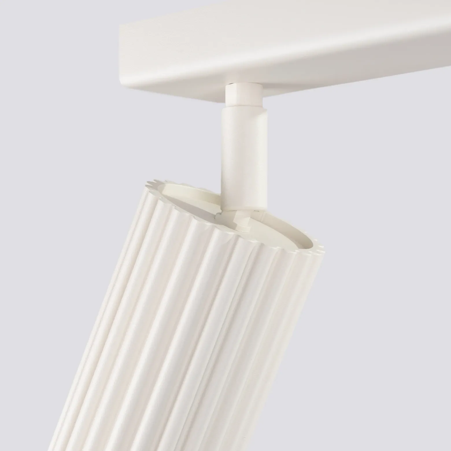 Downlight de techo de carbono, beige, longitud 45 cm, aluminio, 3 luces.