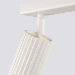 Downlight de techo de carbono, beige, longitud 45 cm, aluminio, 3 luces.