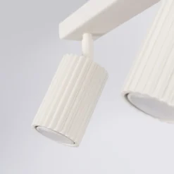 Downlight de techo de carbono, beige, longitud 45 cm, aluminio, 3 luces.