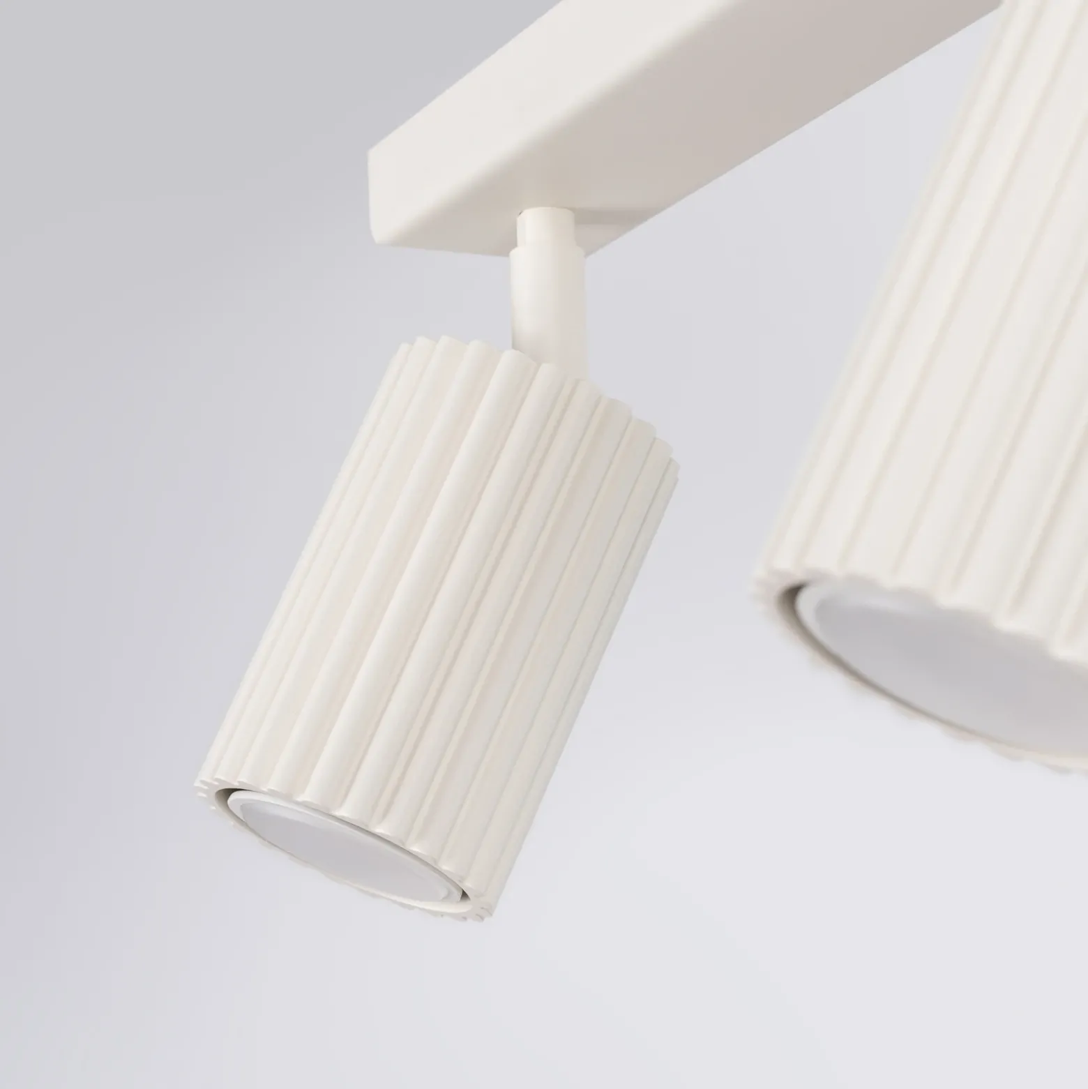 Downlight de techo de carbono, beige, longitud 45 cm, aluminio, 3 luces.