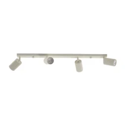 Downlight de techo de carbono, beige, longitud 81 cm, aluminio, 4 luces.
