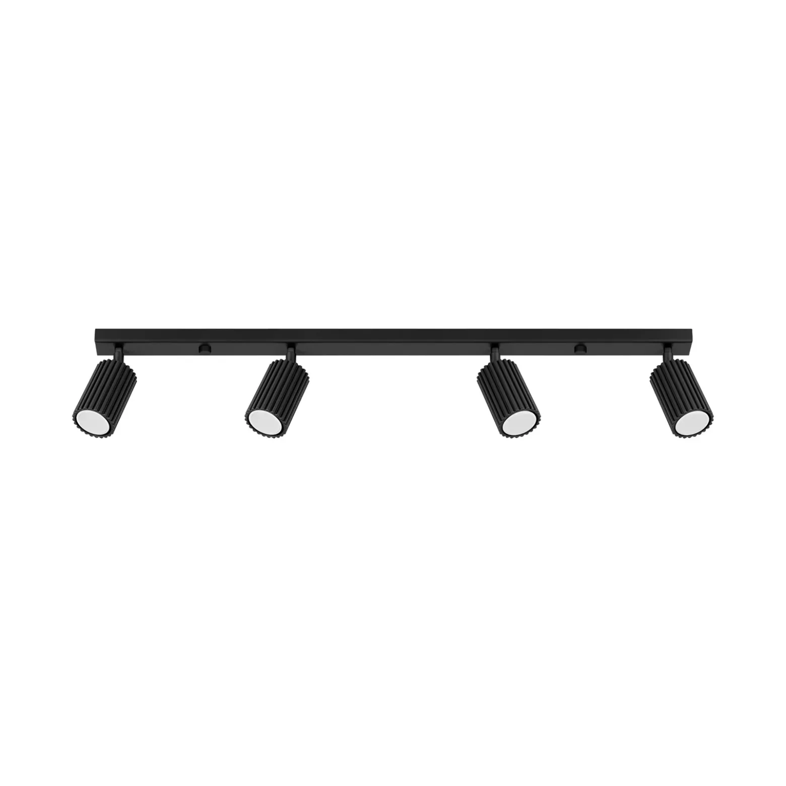 Downlight de techo de carbono, negro, longitud 81 cm, aluminio, 4 luces.