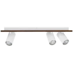 Downlight de techo LEDVANCE Mercury GU10, 3 luces, madera/blanco
