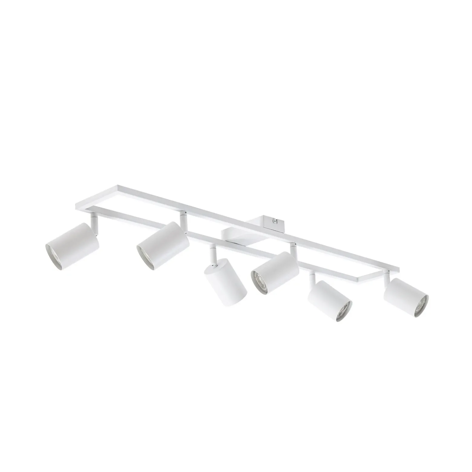 Downlight de techo Lindby Bravius, blanco, 6 luces, hierro