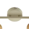 Downlight de techo Lindby Lenja, 2 luces, beige, E14, metal