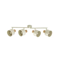 Downlight de techo Lindby Lenja, 4 luces, beige, E14, metal