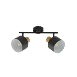 Downlight de techo Lindby Lenja, 2 luces, negro, E14, metal