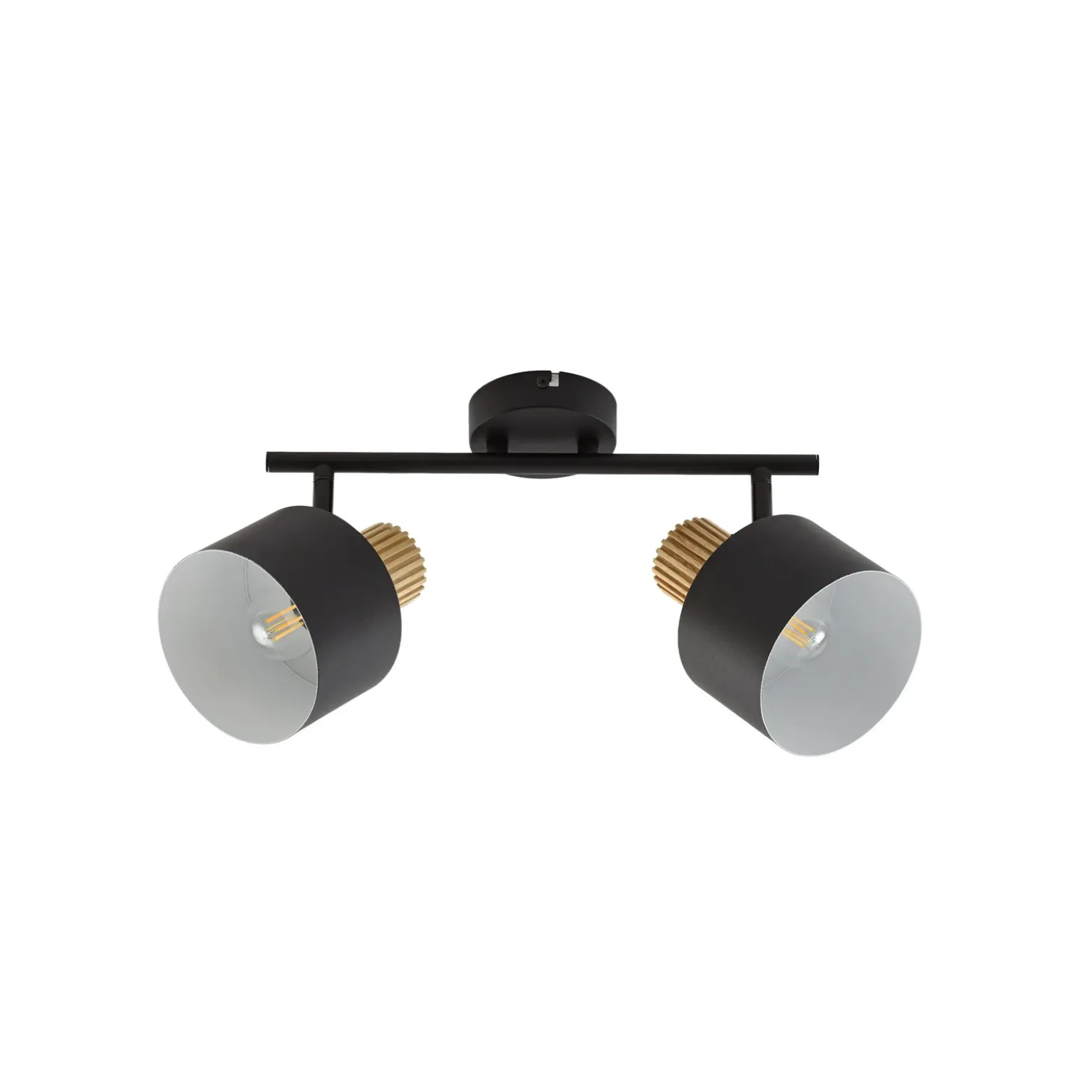 Downlight de techo Lindby Lenja, 2 luces, negro, E14, metal
