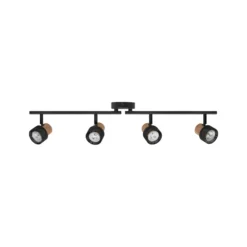 Downlight de techo OSRAM CORK, negro, 4 luces, atenuable, GU10