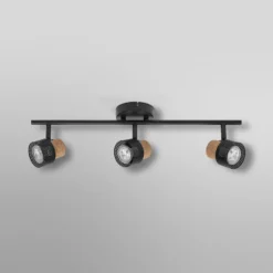 Downlight de techo OSRAM CORK, negro, 3 luces, atenuable, GU10