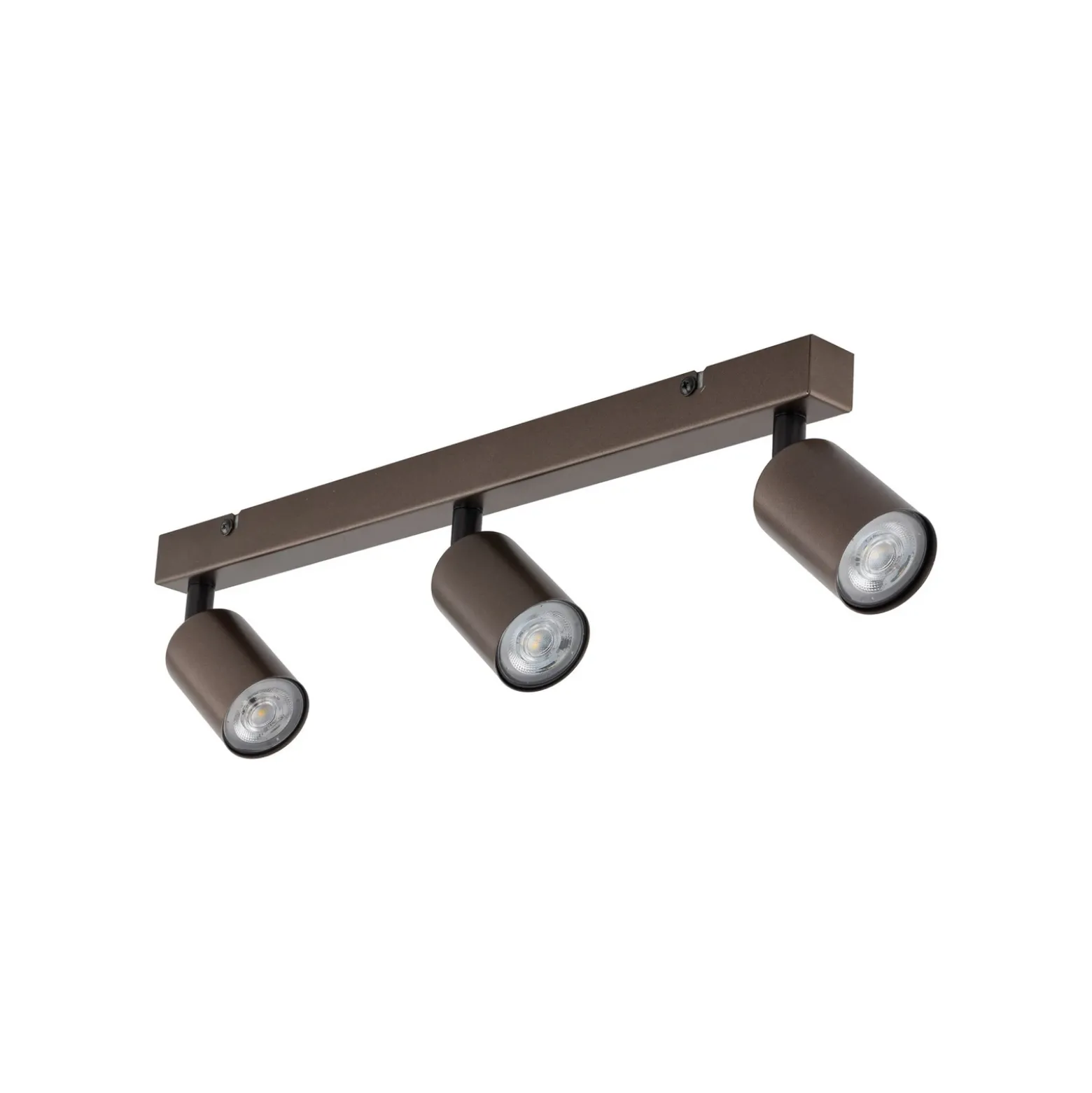 Downlight de techo Top, regulable, marrón, lineal de 3 luces