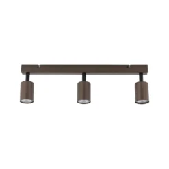 Downlight de techo Top, regulable, marrón, lineal de 3 luces