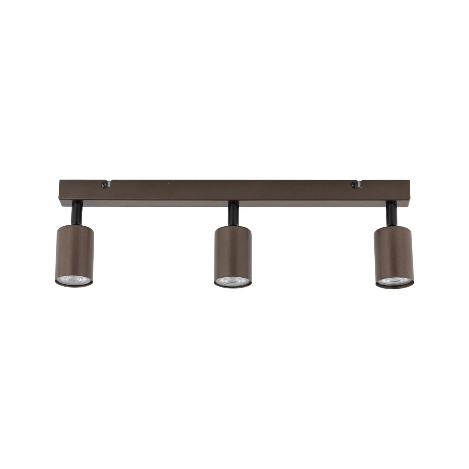 Downlight de techo Top, regulable, marrón, lineal de 3 luces