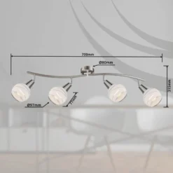 Downlight Elliott, níquel mate, longitud 70 cm, metal