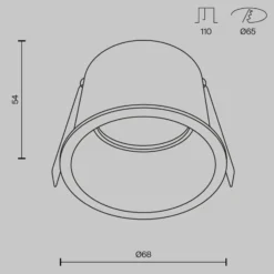 Downlight empotrable Maytoni Reif, blanco/blanco, Ø 6,8 cm, aluminio