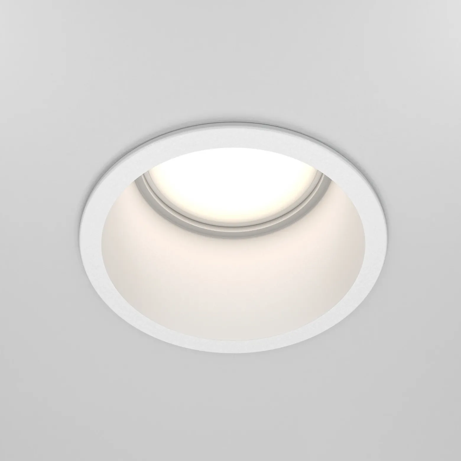 Downlight empotrable Maytoni Reif, blanco/blanco, Ø 6,8 cm, aluminio