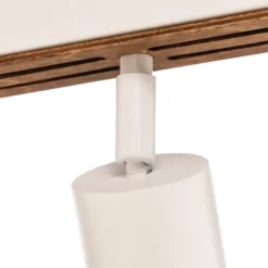 Downlight Envostar Tino de 6 luces, blanco/madera
