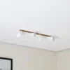 Downlight Envostar Tino de 4 luces, blanco/madera