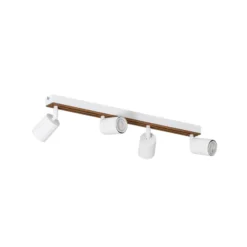 Downlight Envostar Tino de 4 luces, blanco/madera