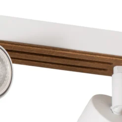 Downlight Envostar Tino de 4 luces, blanco/madera