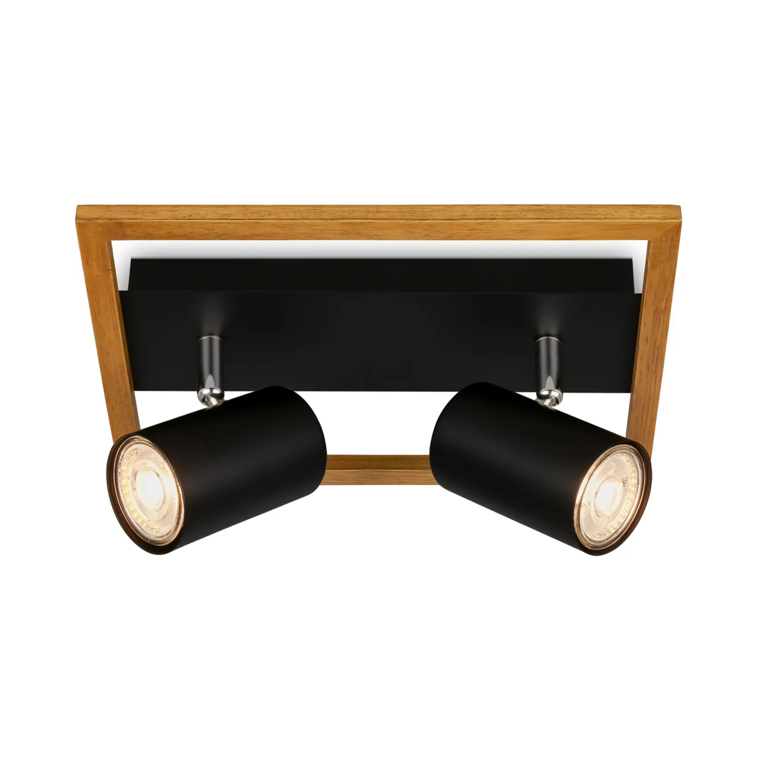Downlight Frey marco de madera GU10 negro 2 luces