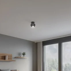 Downlight GAMBIT, negro, Ø 10 cm, metal, GU10-LED