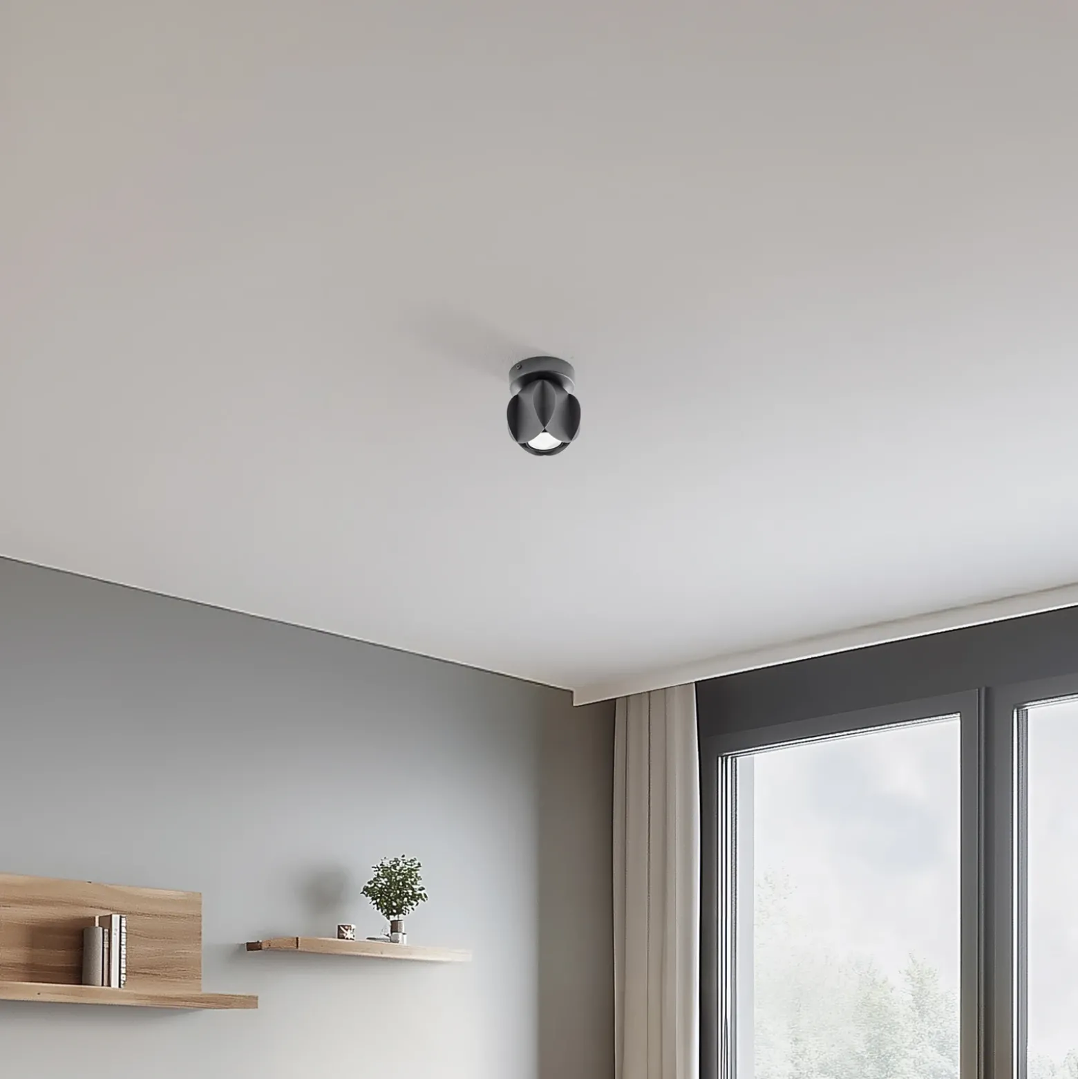 Downlight GAMBIT, negro, Ø 10 cm, metal, GU10-LED